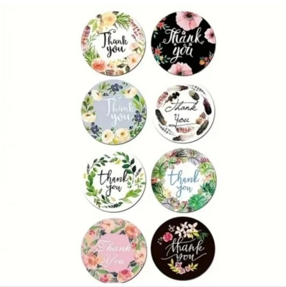 500 Pieces Roll Thank You Sealing Sticker - Picture 2 of 7